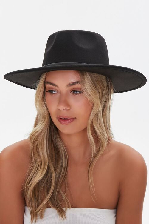 Faux Leather-Trim Felt Fedora | Forever 21 (US)