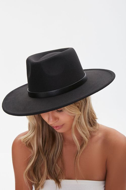 Faux Leather-Trim Felt Fedora | Forever 21 (US)