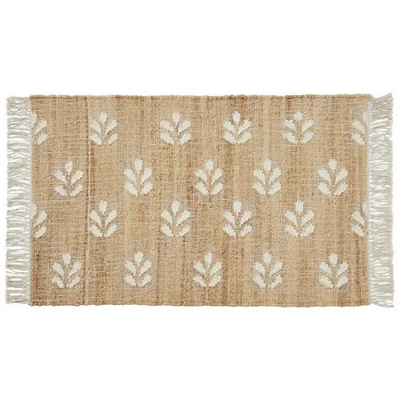 Better Homes & Gardens Floral Jute 2' x 3' Accent Rug | Walmart (US)