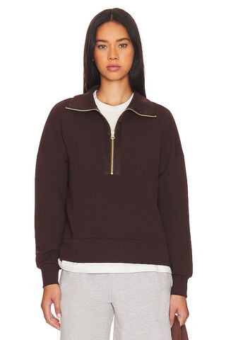 Varley Keller Half Zip Pullover in Coffee Bean from Revolve.com | Revolve Clothing (Global)
