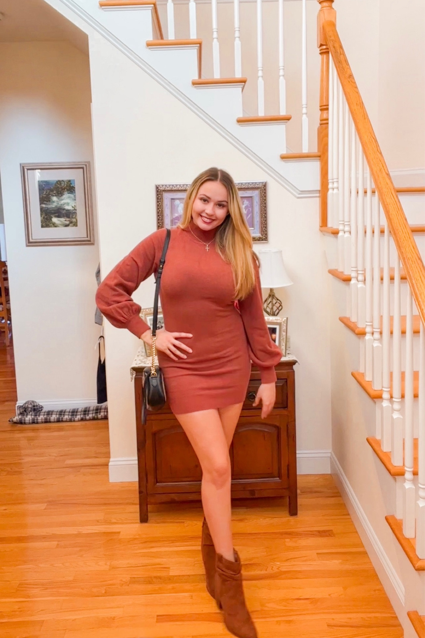 Holiday season look 🦃🧡 perfect dress for any winter occasion and comes in many colors! #ltkholiday #giftguide #collegestyle #outfits #seasonal #christmas #sweaterdress #amazon #amazonfashion 

#LTKHoliday #LTKSeasonal #LTKGiftGuide