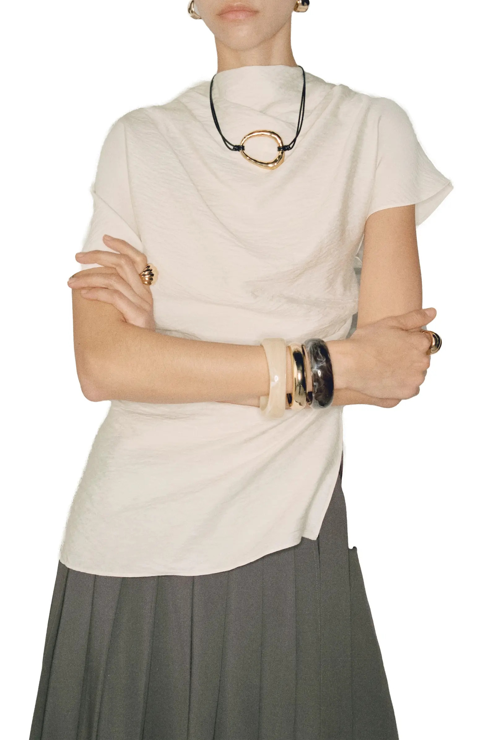 MANGO Textured Drape Neck Top | Nordstrom | Nordstrom