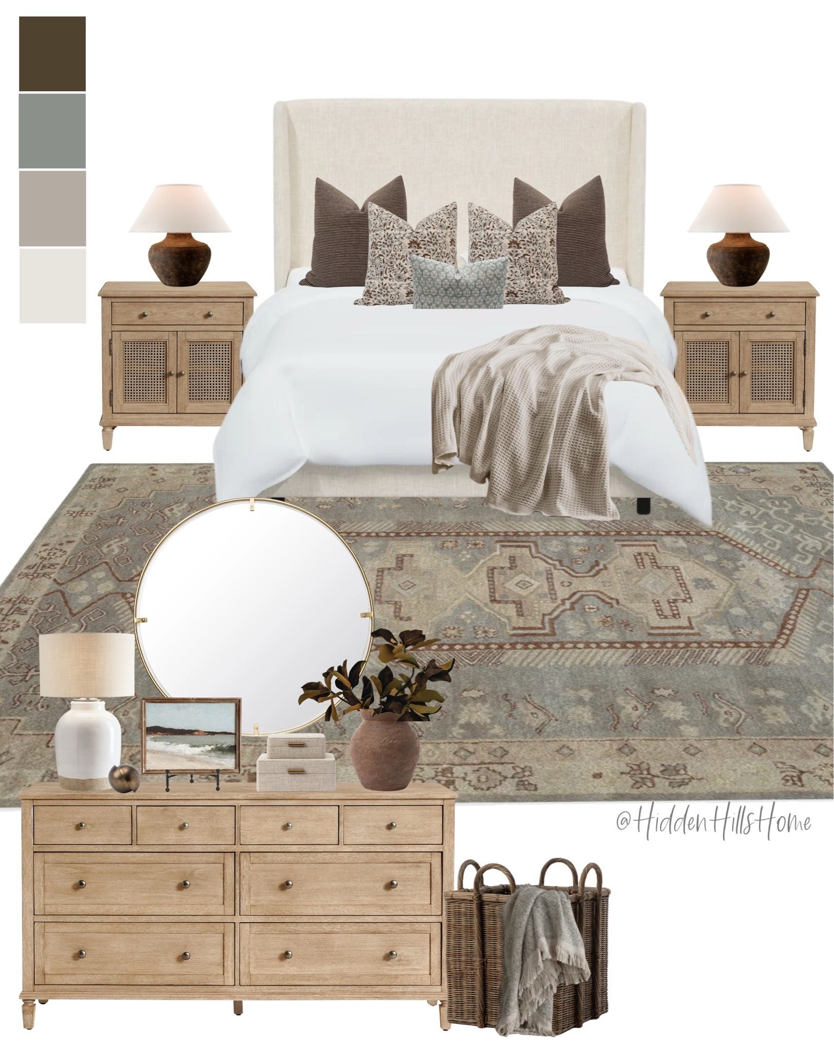 Master Bedroom Decor, bedroom mood board, home decor ideas, bedroom inspiration, bedding, nightstands, dresser decor, primary bedroom design #bedroom

#LTKSaleAlert #LTKHome