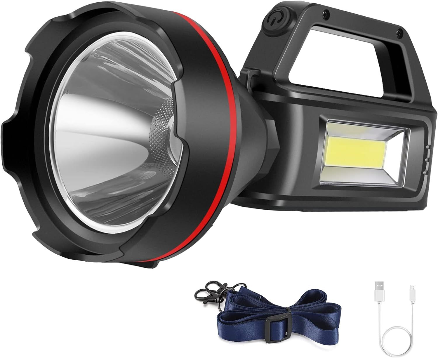 Rechargeable Spotlight Flashlight, High Lumens Handheld Spotlight,LED Searchlight with Shoulder S... | Amazon (US)