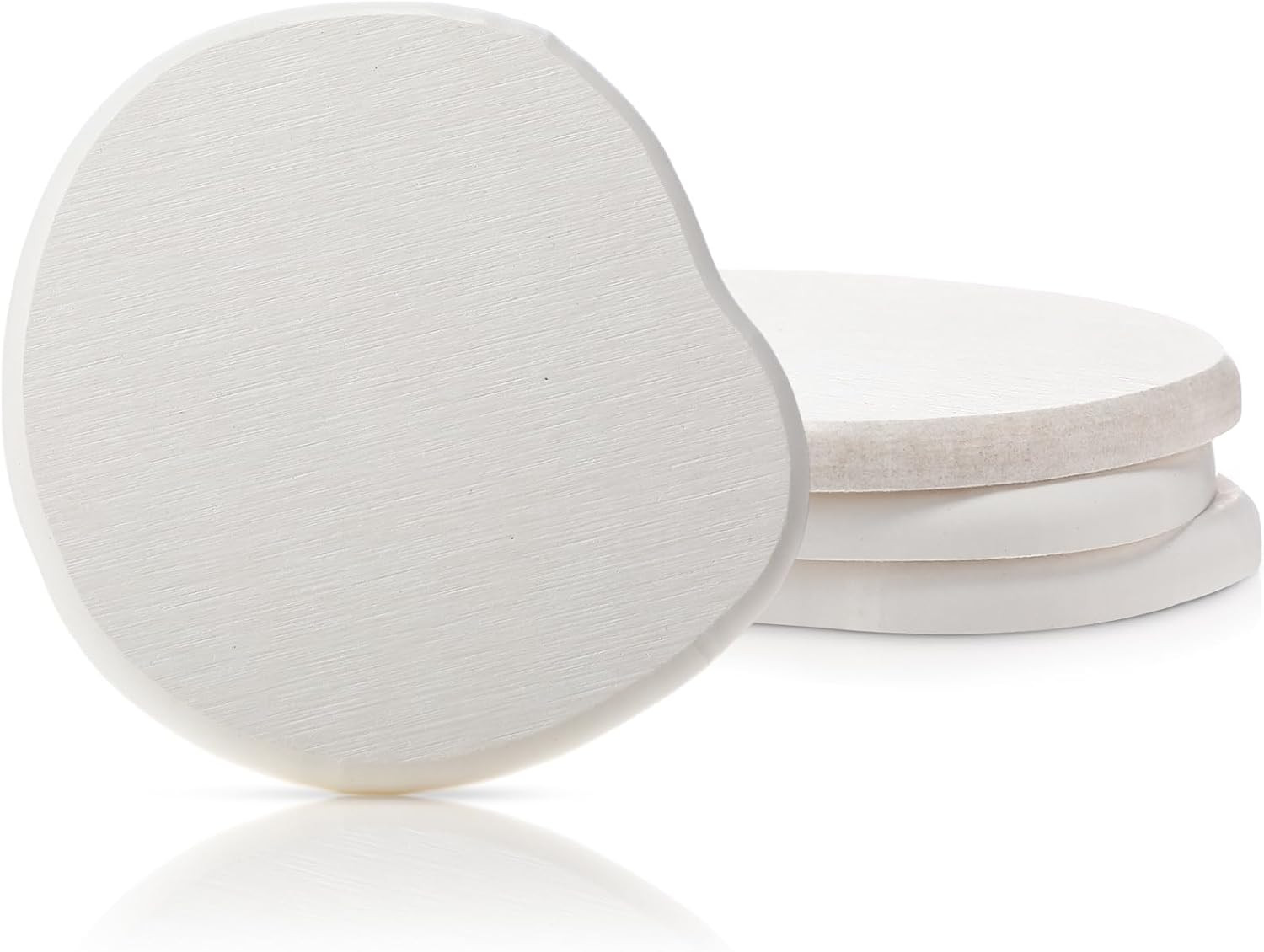 Diatomaceous Earth Coasters Set of 4，Cool Absorbent Quick-Dry Drink Coasters for Desks, Cute Modern Stone Design with Stylish White Aesthetic (4, White) | Amazon (US)