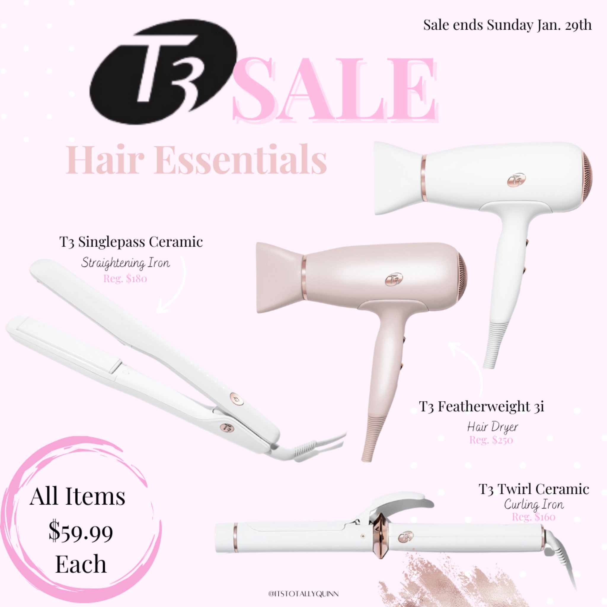T3 Blowout sale! Select items are only $59.99. Grab your favorite items now! Sale ends Sunday 1/29. 

#LTKsalealert #LTKFind #LTKunder100