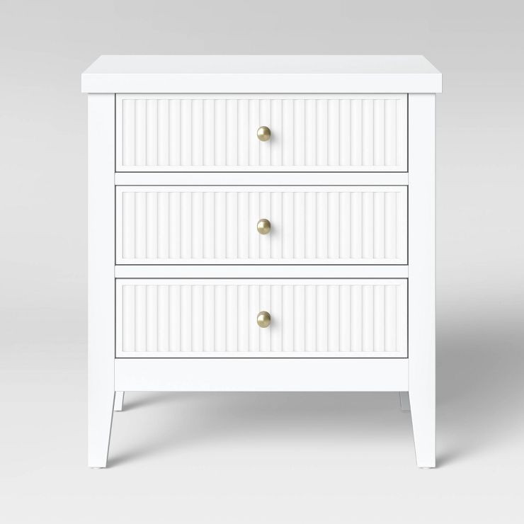 Wrentham Beadboard Farmhouse 3 Drawer Nightstand - Threshold™ | Target