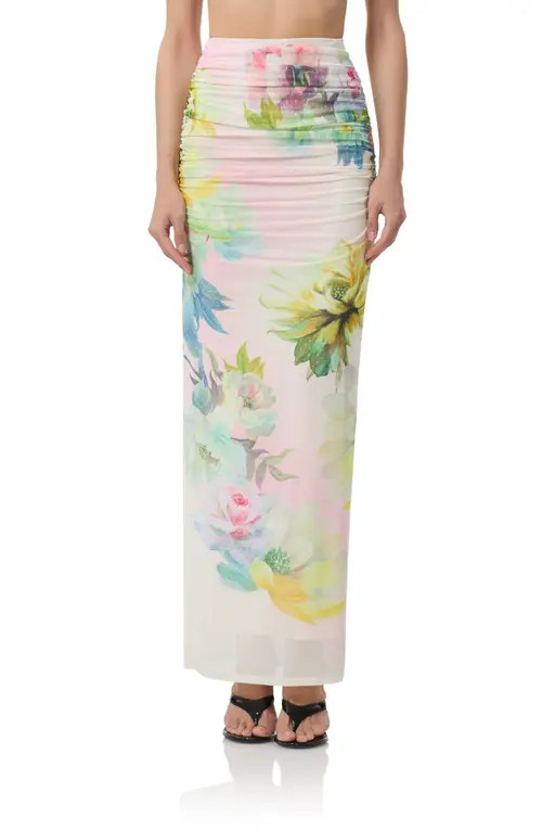 AFRM Bevin Floral Print Maxi Skirt in Growing Roses at Nordstrom, Size X-Large | Nordstrom