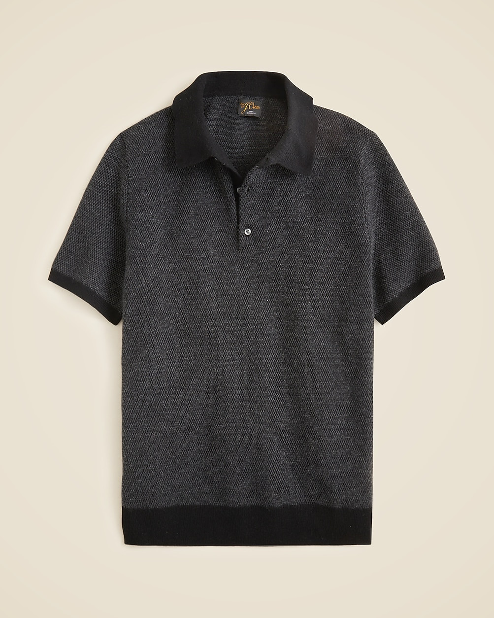 Short-sleeve cashmere sweater-polo in bird's-eye | J. Crew US
