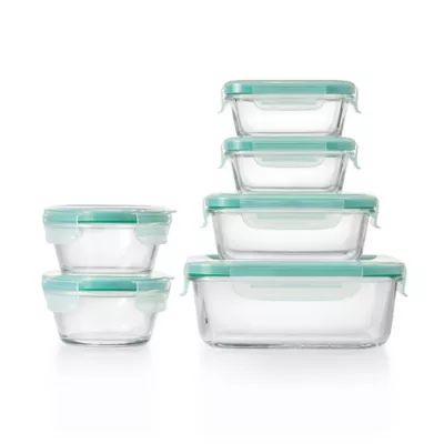 OXO Good Grips® Smart Seal 12-Piece Container Set in Clear/Blue | Bed Bath & Beyond | Bed Bath & Beyond