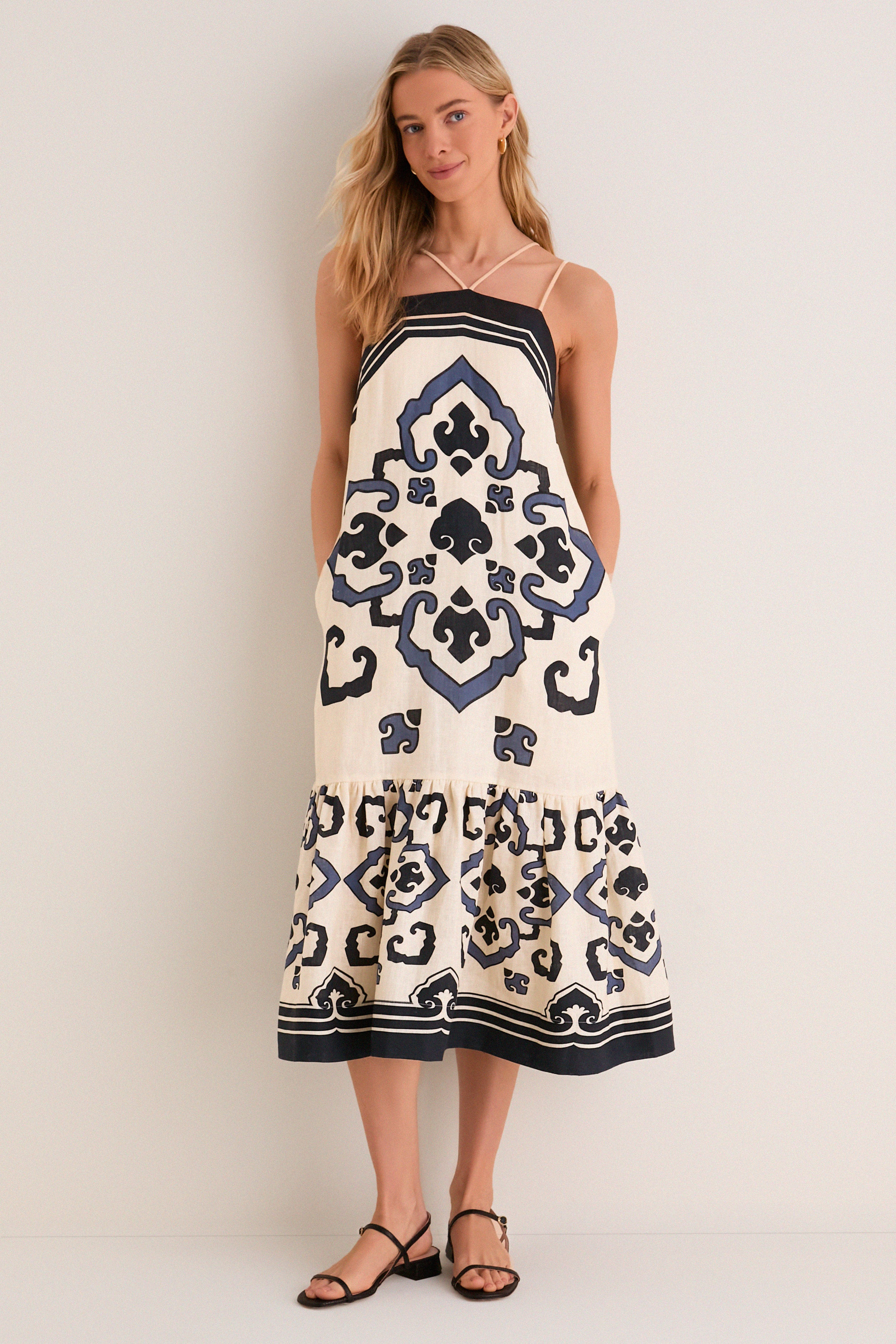 Exclusive Cream Blaise Print Spaghetti Strap Dress | Tuckernuck (US)