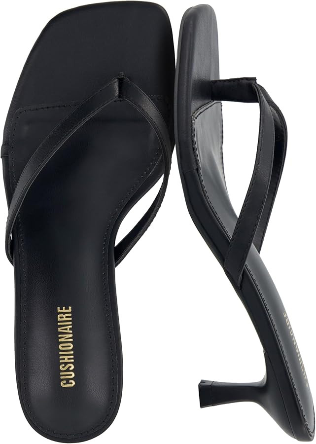 CUSHIONAIRE Miami Kitten Heels for Women, Thong Flip Flop Heeled Sandals with Memory Foam, Slip O... | Amazon (US)
