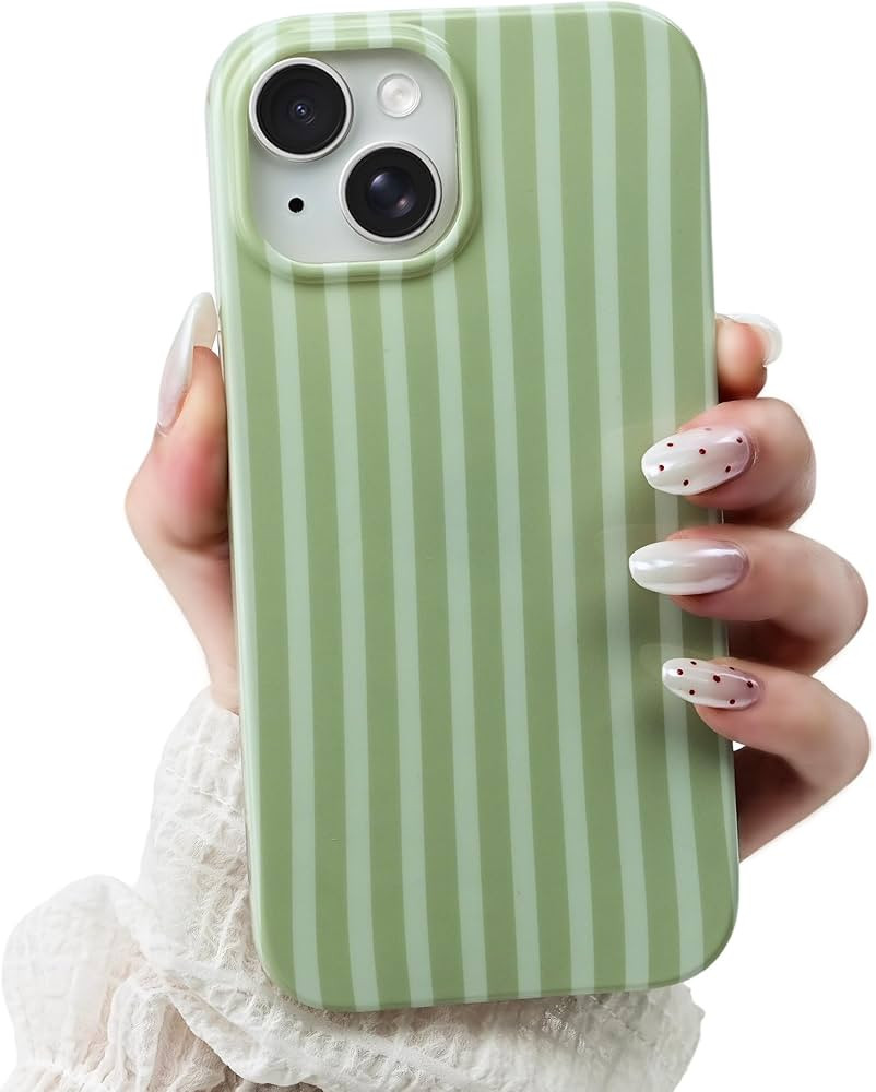 Compatible with iPhone 15 Case,Cute Aesthetic Striped Pattern Cover for Women Girls,Soft TPU Shoc... | Amazon (US)