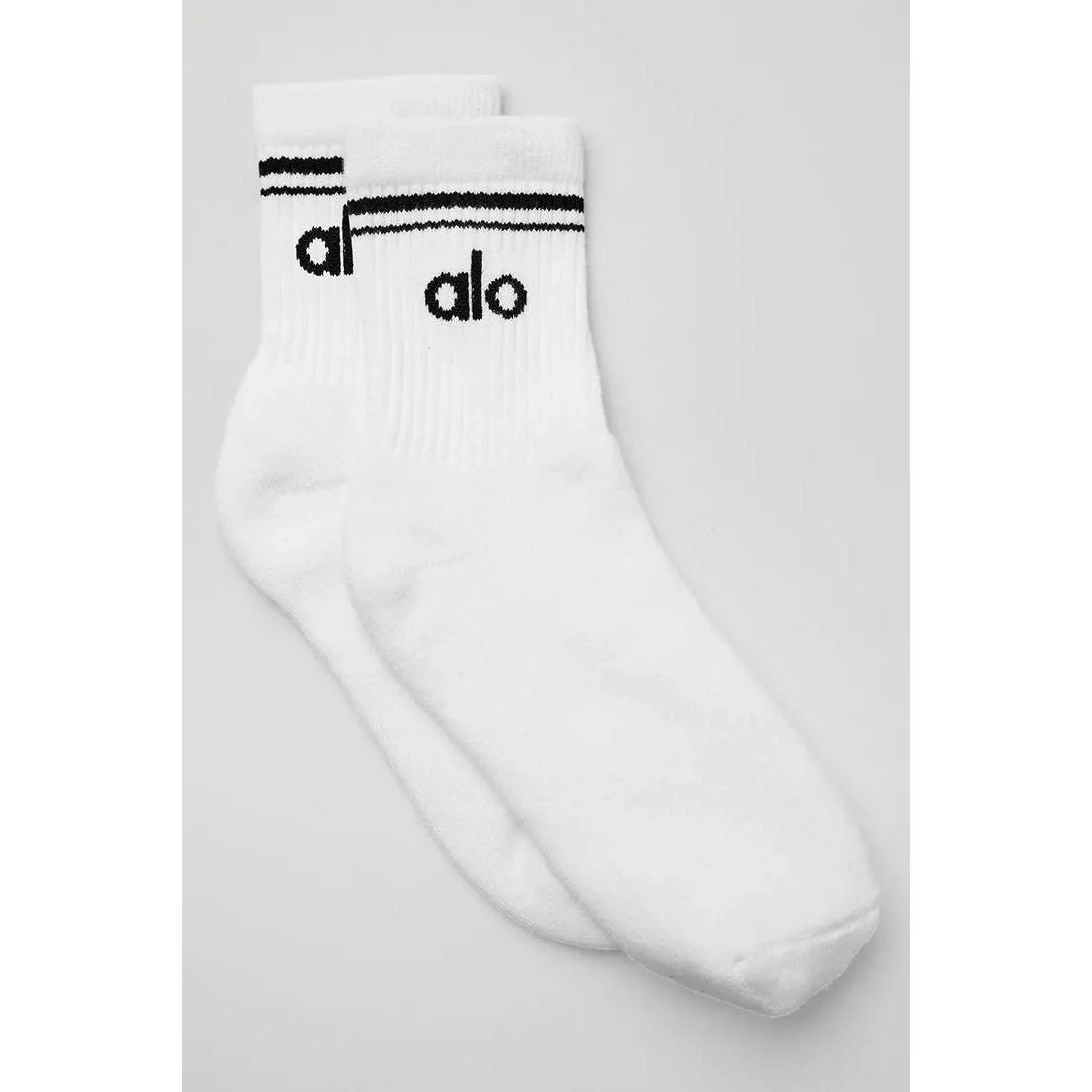 LacedUp Alo Yoga Half-Crew Throwback Sock (1 Pair) White and Black - Alo Yoga Half-Crew Throwback Sock (1 Pair) White and Black | Shop.app