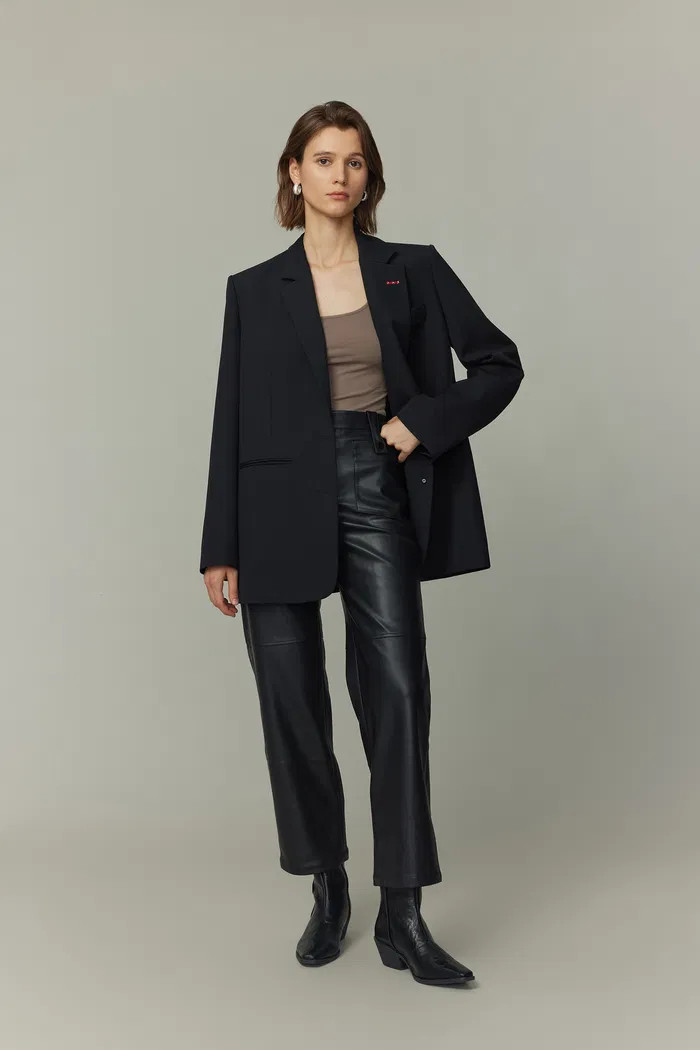 Sander Contrast Hand Stitching Blazer Suit in Fine Merino Wool | Fabrique