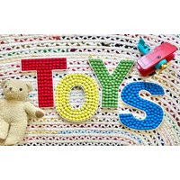 Custom Toys Felt Ball Letters - Wall For Play Room, Nursery, Kid Toy Room Kids Decor Childrens Rainb | Etsy (US)