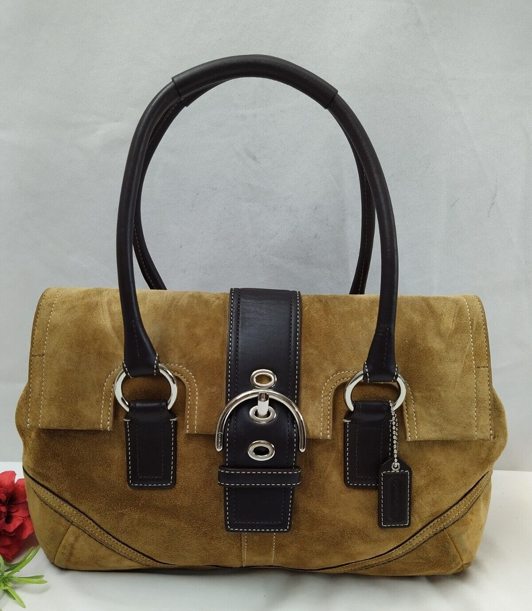Coach Soho Brown Suede Leather Trim Double Handles Satchel Shoulder Bag -Vintage  | eBay | eBay US