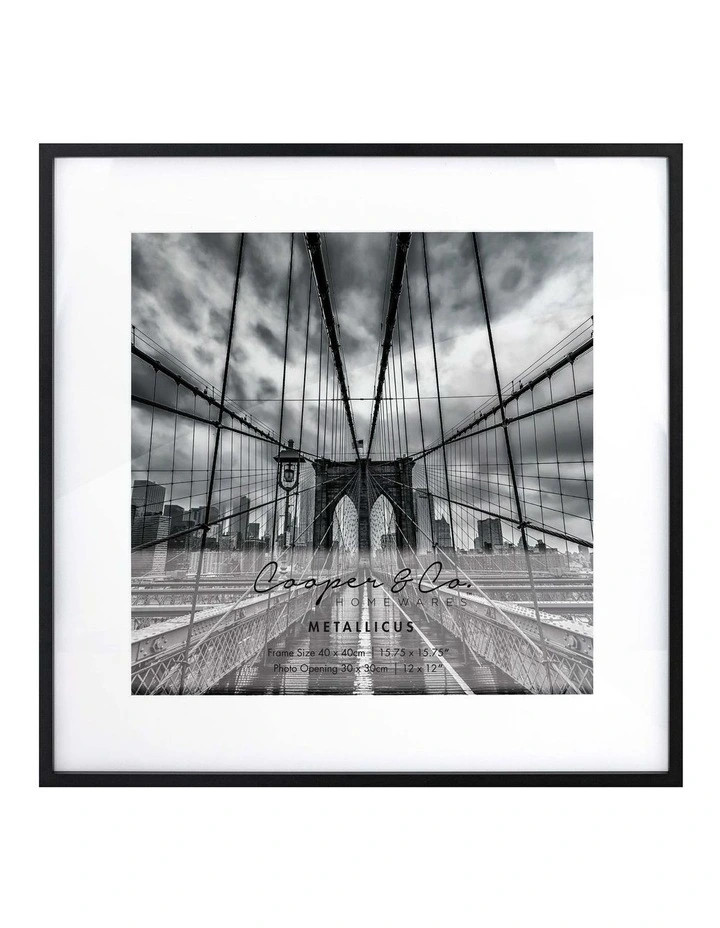 Platinum Metal Frame 40x40cm/30x30cm in Black | Myer