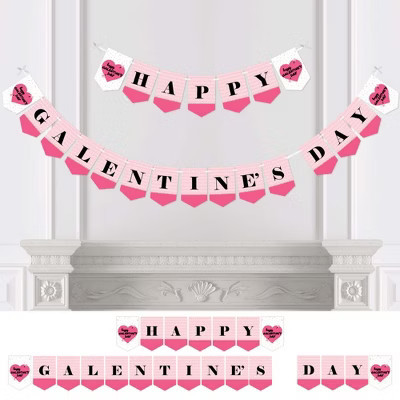 Big Dot of Happiness Be My Galentine - Galentine's and Valentine's Day Party Bunting Banner - Party Decorations - Happy Galentine's Day | Target