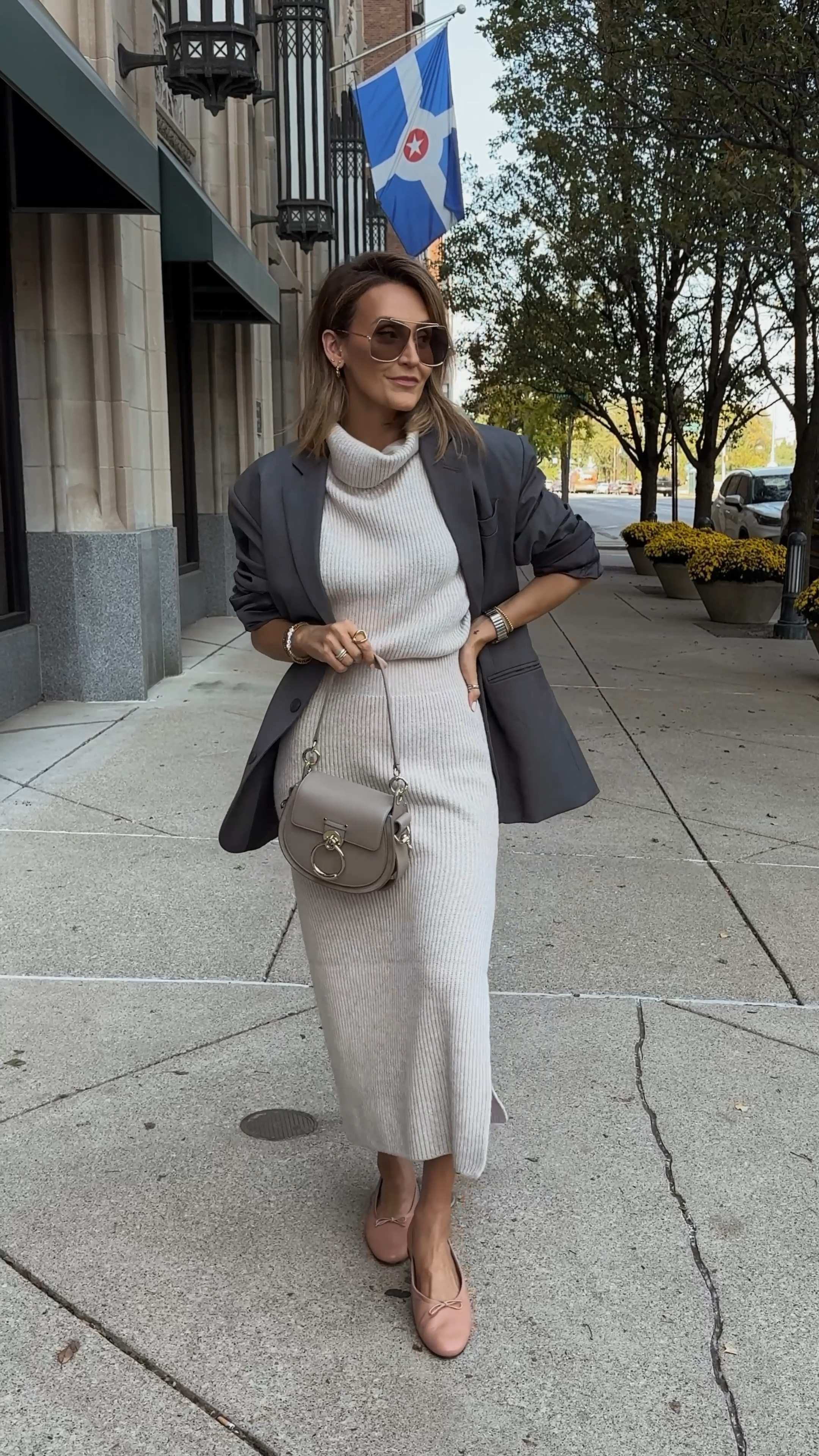 Sweater dress size XS, cinched waist and drop cap sleeve. Super soft! Blazer fits oversized (xxs/ xs) #falloutfit 

#LTKStyleTip #LTKSeasonal #LTKShoeCrush