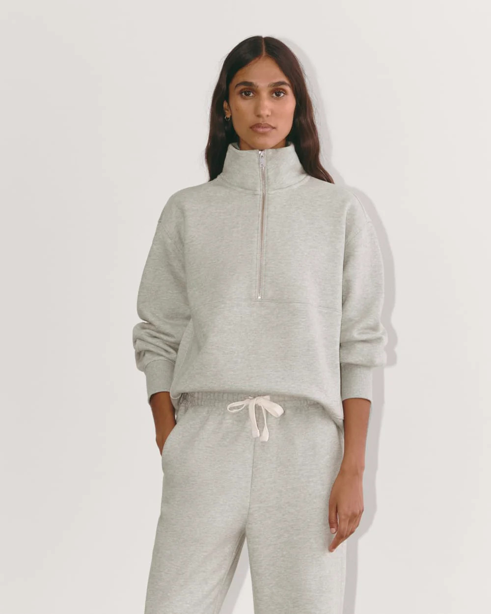 Luxe Fleece Half-Zip Sweatshirt | Heathered Grey | Everlane