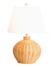 22in Juana Rattan Table Lamp | Marshalls
