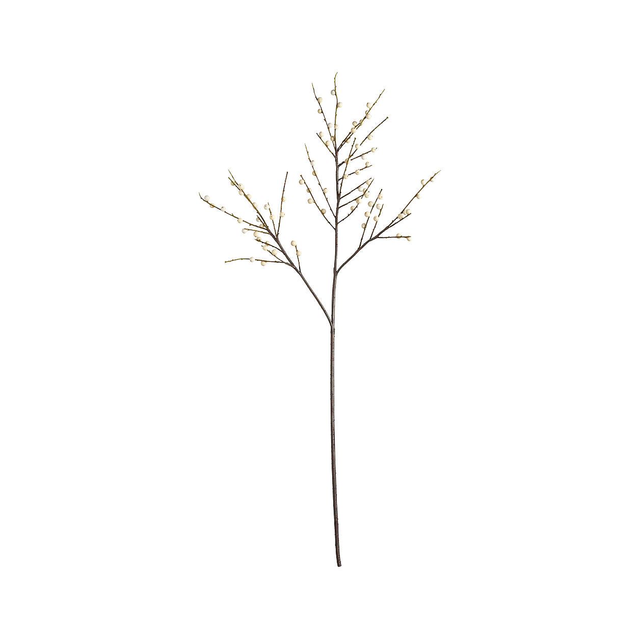 Faux Ilex White Berry Stem Branch + Reviews | Crate & Barrel | Crate & Barrel