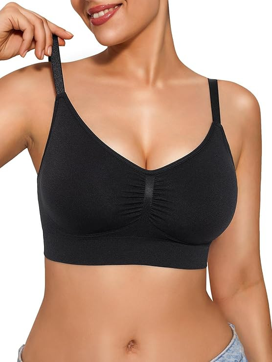 Popilush Bralettes for Women with Support Full Coverage Wireless Minimizer Bras Push Up Seamless ... | Amazon (US)