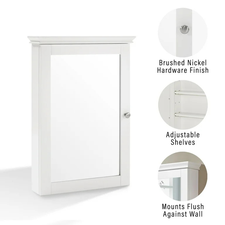 LYDIA MIRRORED WALL CABINET IN WHITE | Walmart (US)