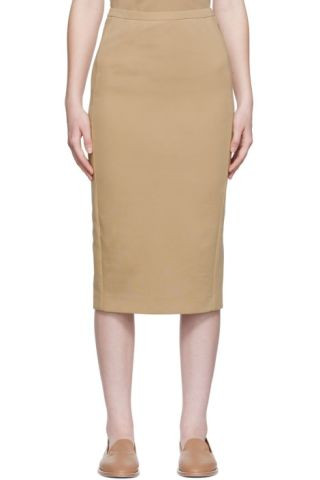 Beige Conero Midi Skirt | SSENSE