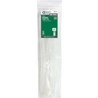Commercial Electric 14 in. Cable Tie - Natural (100-Pack)-GT-370ST - The Home Depot | The Home Depot