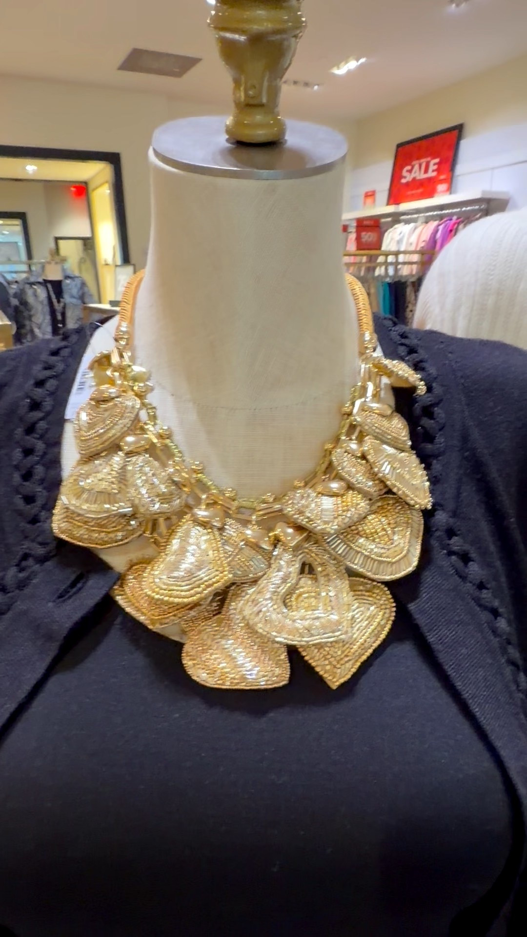 This is number 1, beloved and bestselling V-Day necklace is back for the season of love. Embrace the day in our golden beaded heart charm necklace, in glistening gold tones. Part of our Valentine’s Day Collections. 
Wear with the navy cardigan 

#LTKValentine #LTKgrwm #LTKOver40