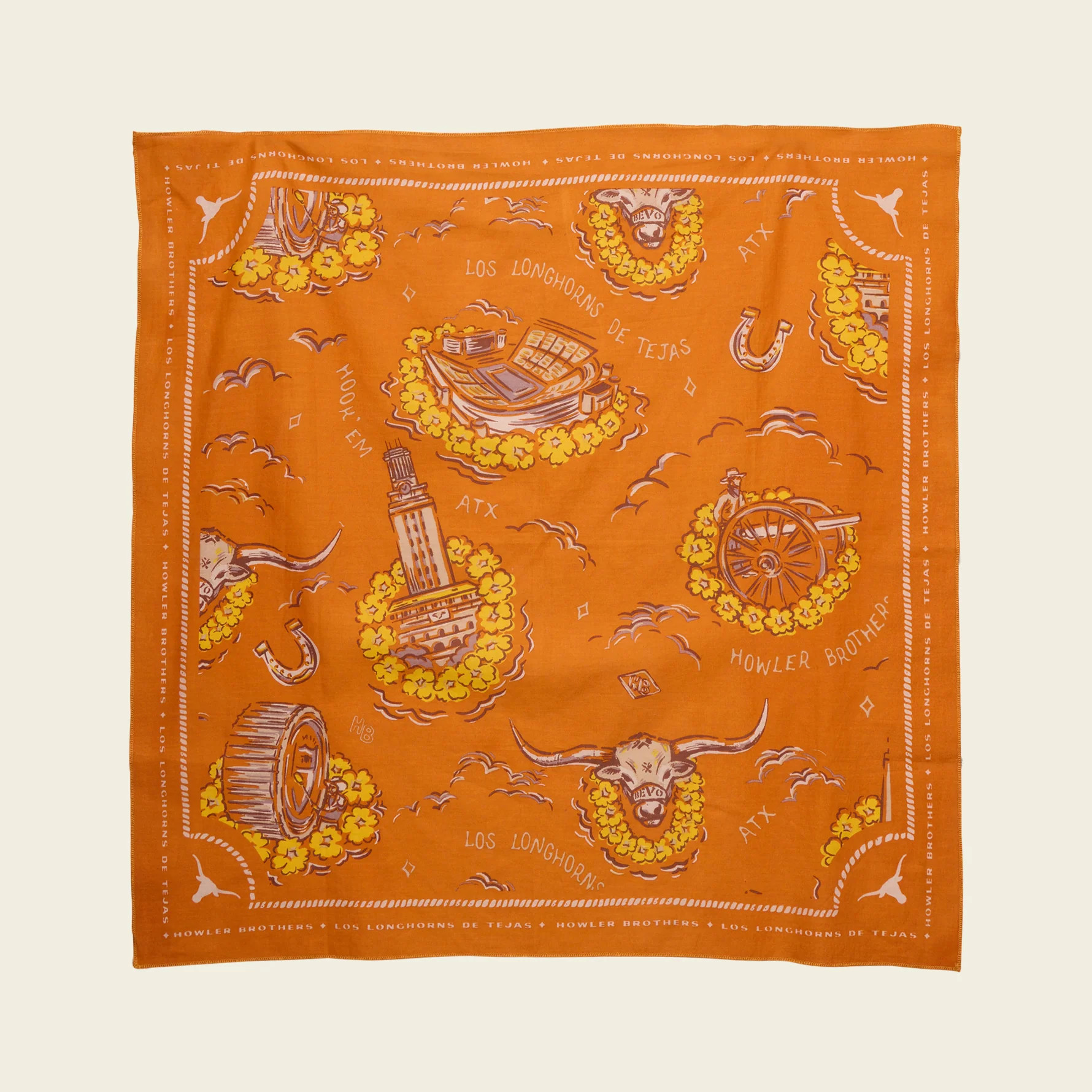 Texas Longhorns Bandana - Forty Acres : Burnt Orange | Howler Brothers