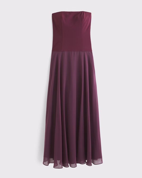 Women's Strapless Drop-Waist Maxi Dress | Women's Dresses & Jumpsuits | Abercrombie.com | Abercrombie & Fitch (US)