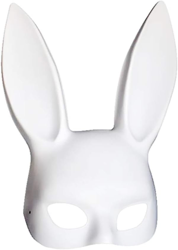 Soochat White Bunny Mask Masquerade Rabbit Mask Bunny Half Mask for Birthday Party Easter Hallowe... | Amazon (US)