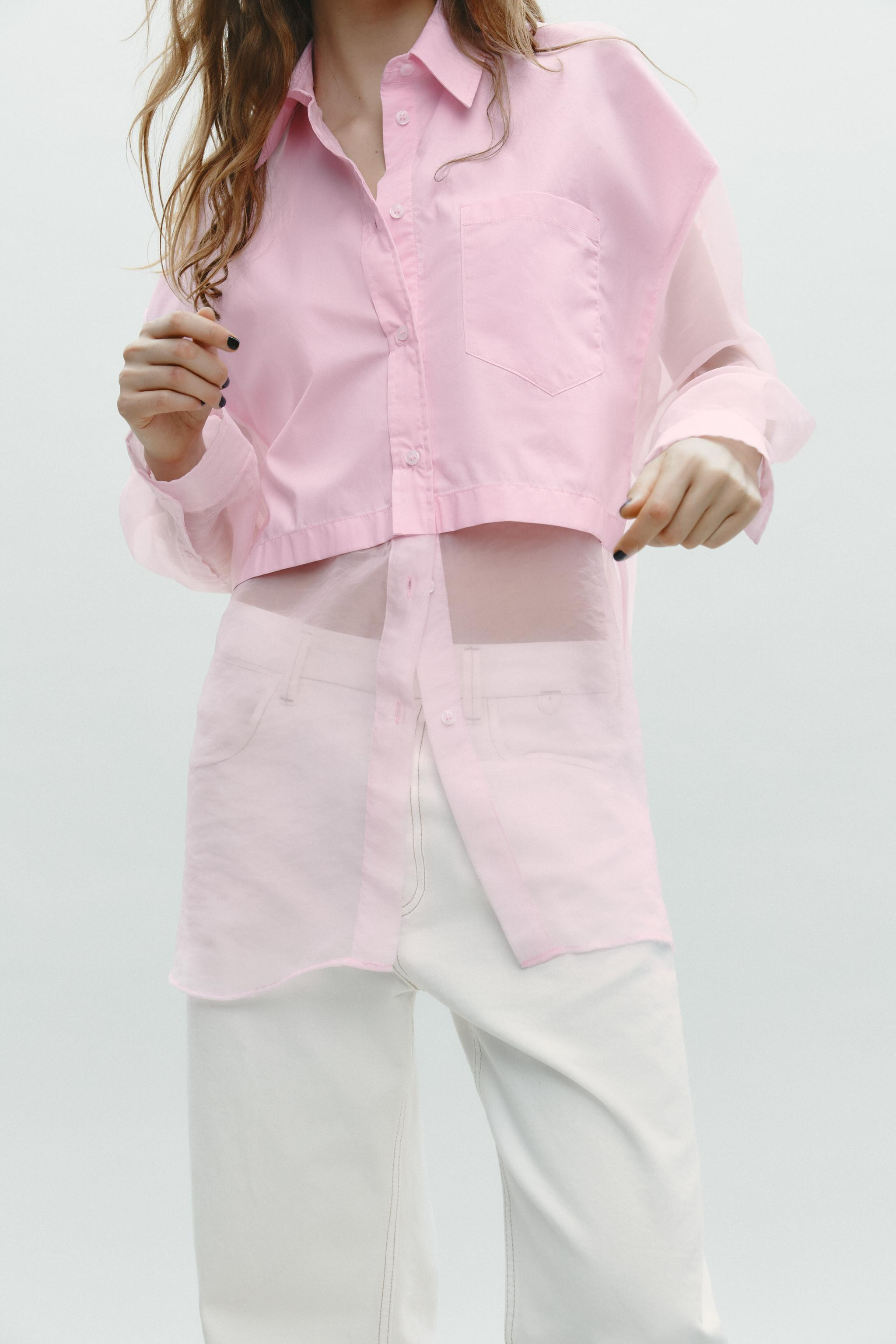 OVERSIZED COMBINATION ORGANZA SHIRT | Zara US