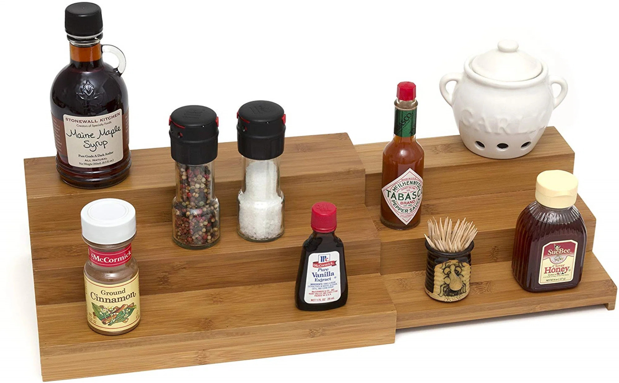 Freestanding Bamboo Spice Rack with Adjustable Racks | Wayfair North America