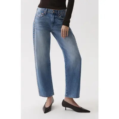 Pistola Lexi Distressed Ankle Wide Leg Jeans in Artisan at Nordstrom, Size 29 | Nordstrom