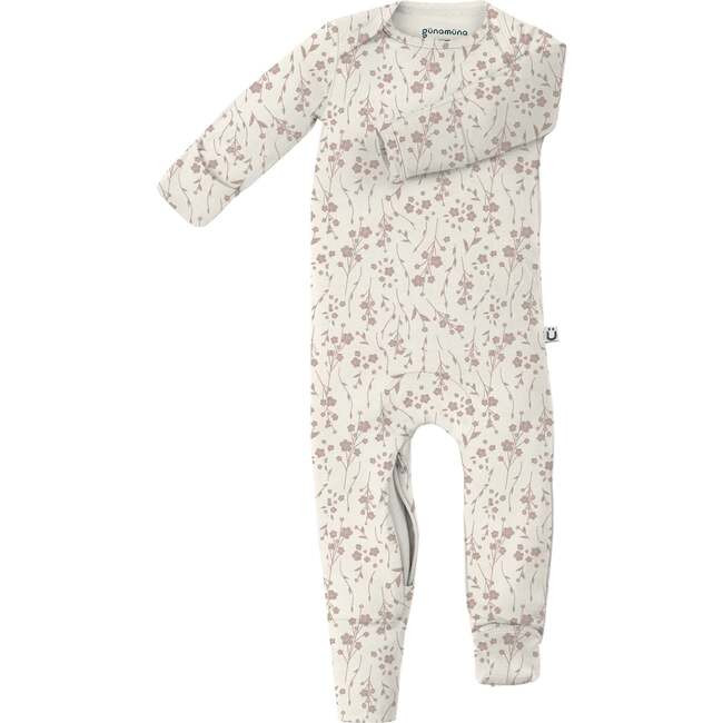 DiaperZip Convertible Footie Pajamas, Posie | Maisonette