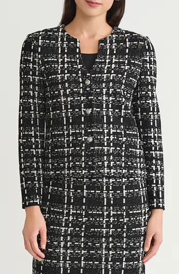 Checkered Jacquard Knit Jacket | Nordstrom
