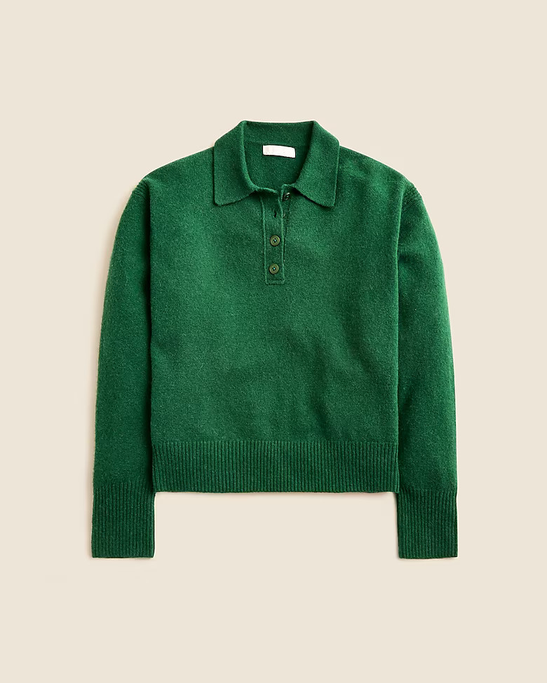Long-sleeve sweater-polo in Supersoft yarn | J. Crew US