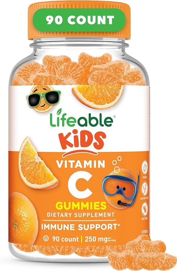 Lifeable Kids Vitamin C Gummies | 250mg | Great Tasting VIT C | Vegan GMO-Free Vitamin C Chewable... | Amazon (US)