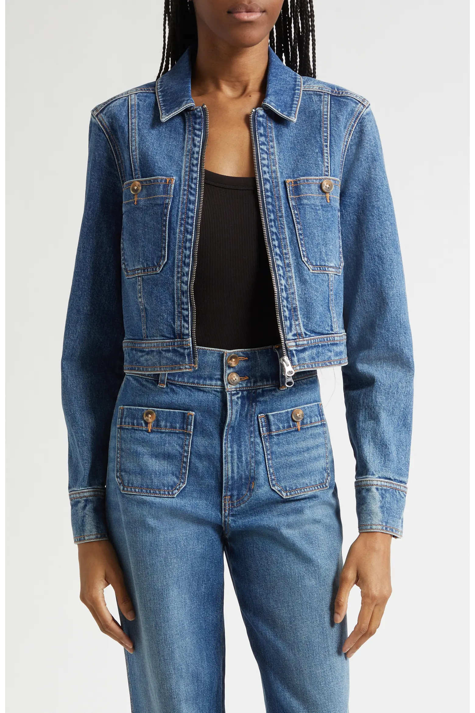 Patty Zip Front Denim Jacket (Women) | Nordstrom | Nordstrom