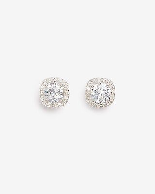 RHINESTONE AND PAVE SQUARE STUD EARRINGS | Express