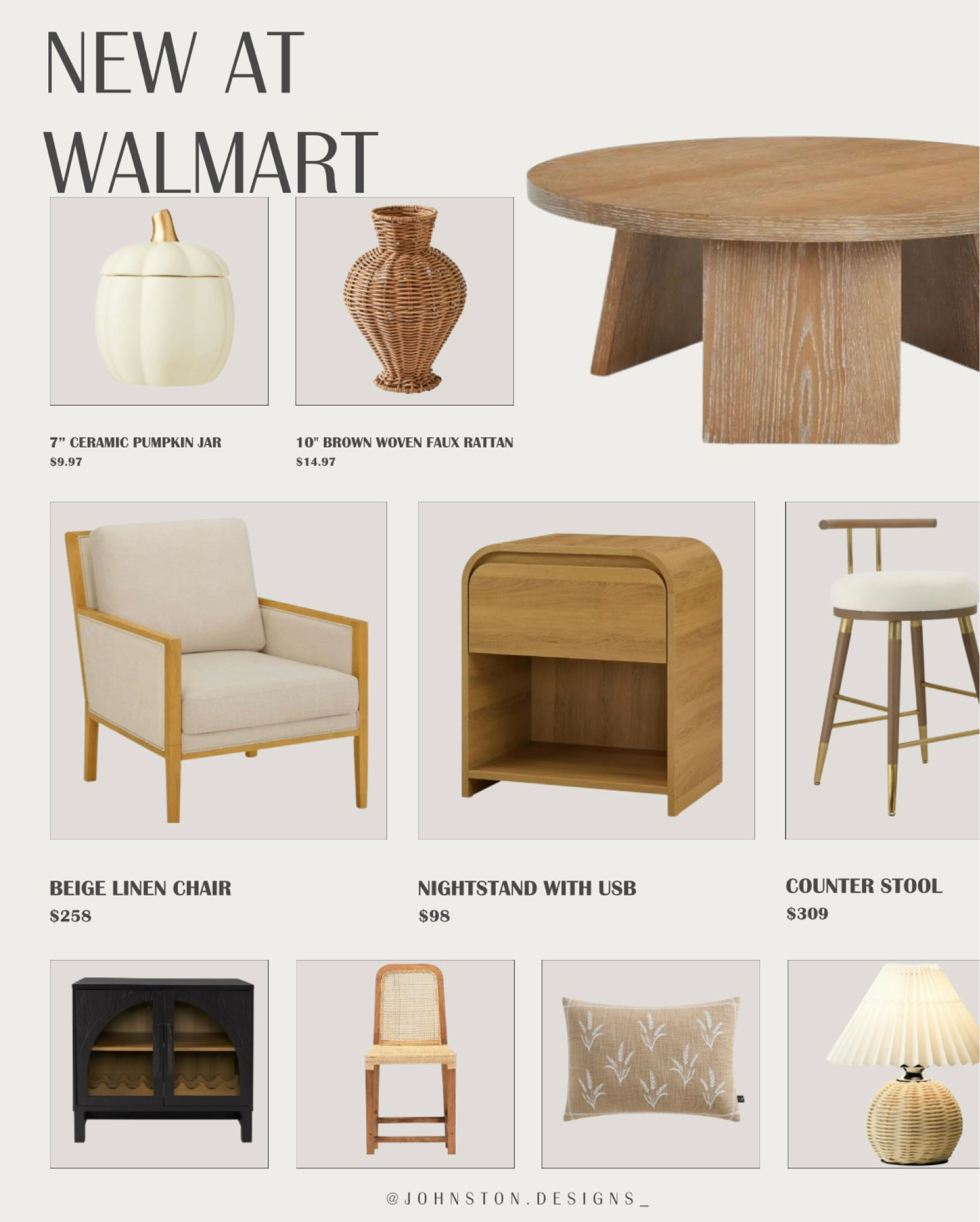 New home finds at Walmart


Cabinet | Fall Decor | Coffee Table | Accent Chair | Nightstand | Bar Stool | Counter Stool | Accent Pillow | Lamp