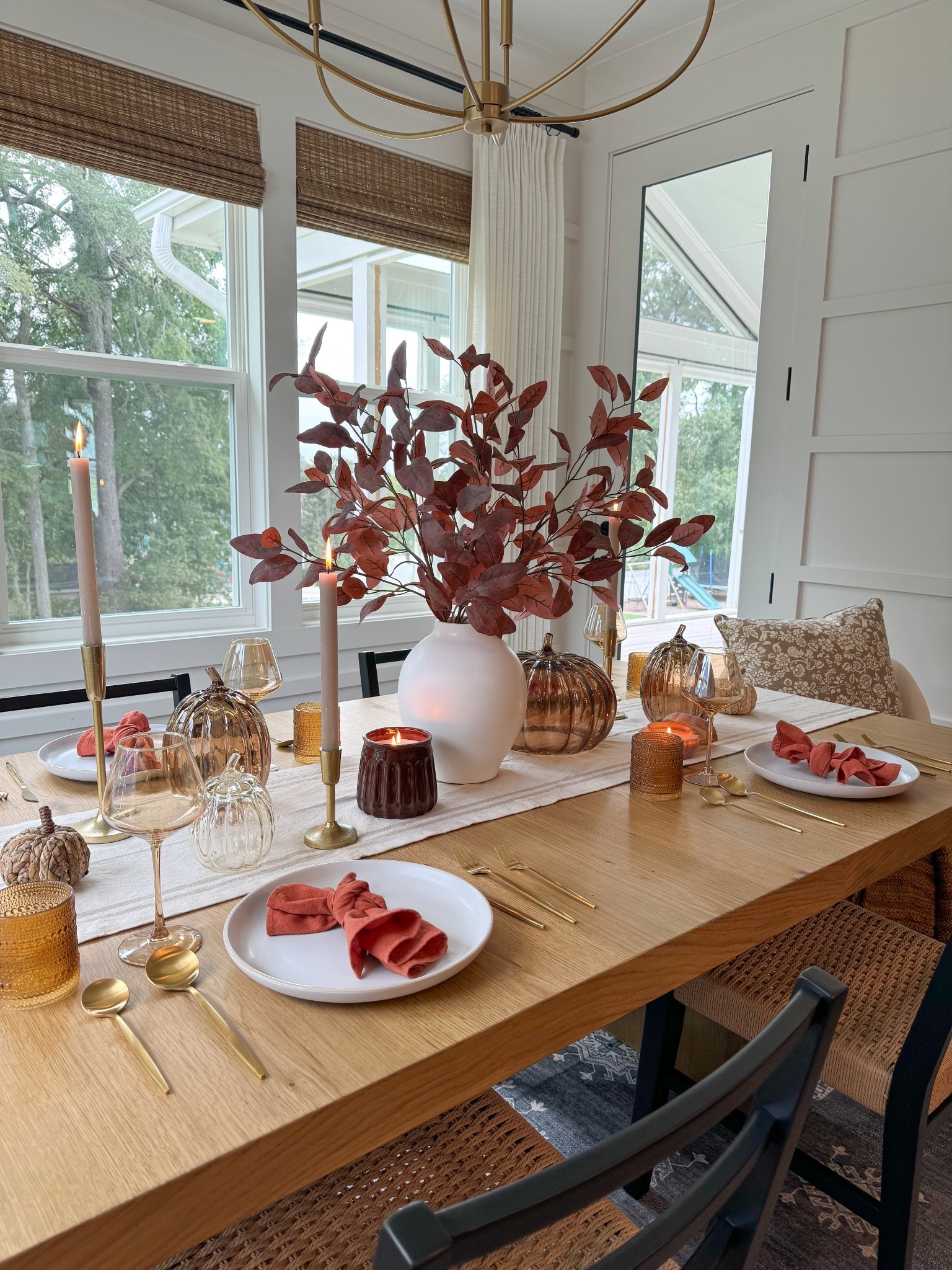  ✨Fall Tablescape for hosting 

Fall table, Tablescape, fall table decor, fall centerpiece, fall decorating

#LTKHome