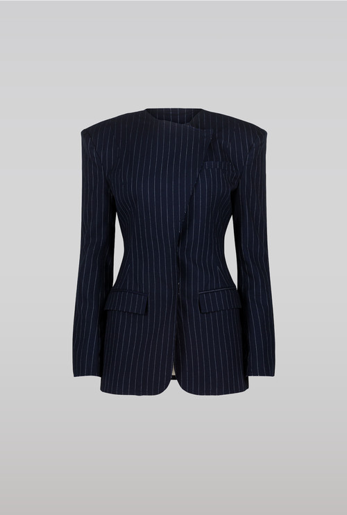 SAEMDI Pinstripe Suit Jacket in Navy at Nordstrom, Size Small | Nordstrom