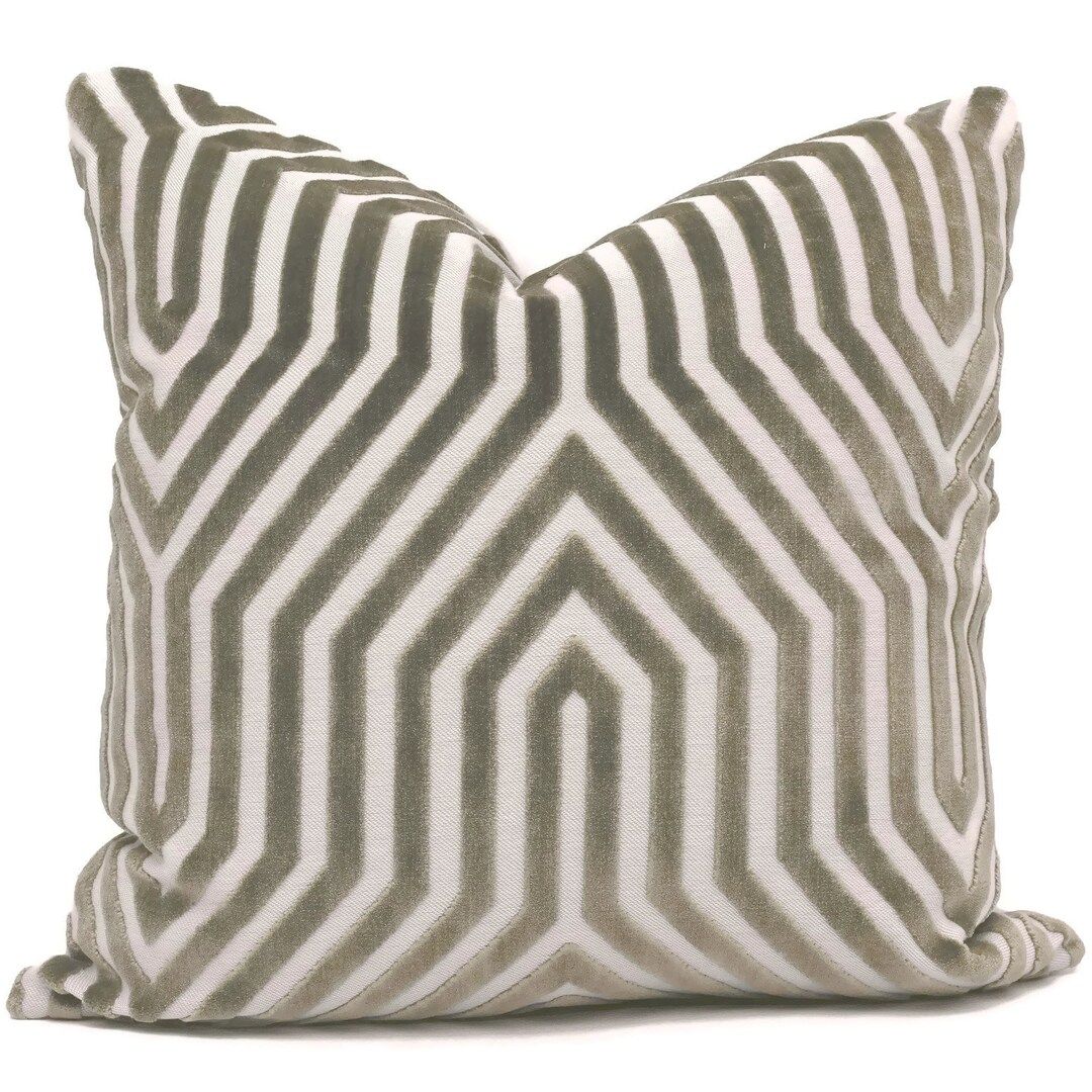 Decorative Pillow Cover in Schumacher Dove Vanderbilt Velvet, 18 20, 22, 24, 26 or Lumbar Pillow ... | Etsy (US)