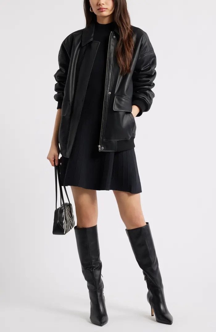 Mock Neck Long Sleeve Sweater Dress | Nordstrom