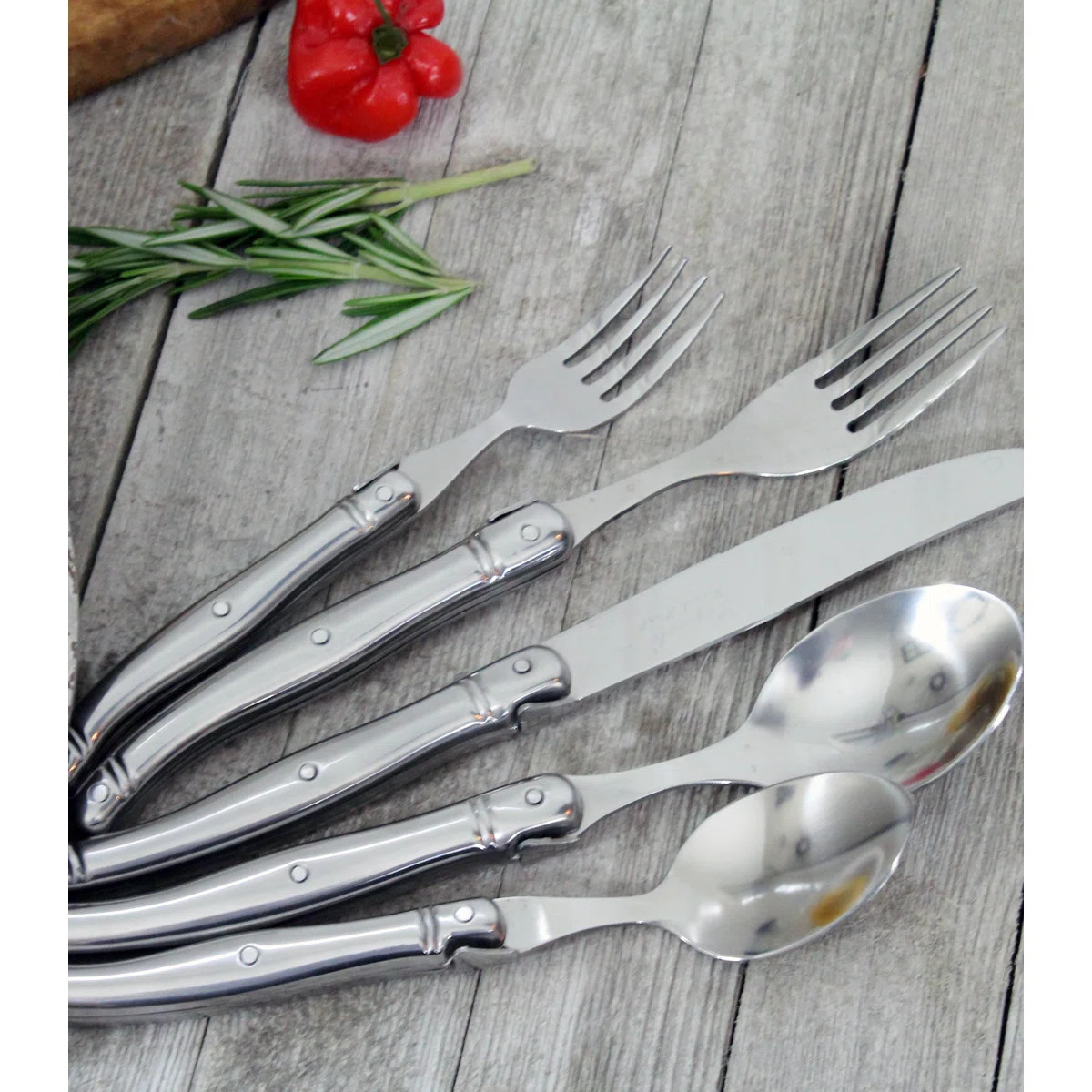 French Home Laguiole 20 Piece Stainless Steel Flatware Set, Service for 4, Stainless-Steel Handle... | Wayfair North America
